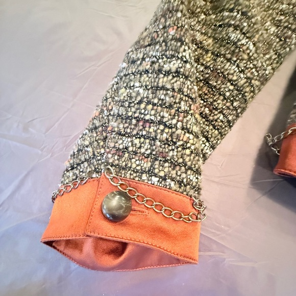 Etcetera by Carlisle Gold Chain Brown/Orange Tweed Jacket Size 10/Medium $425 - Picture 8 of 12
